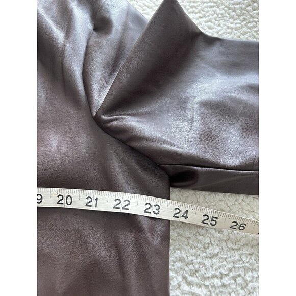 Vero Moda Olivia Faux Leather One Button Blazer in Coffee Bean Pockets Size L - Picture 10 of 11